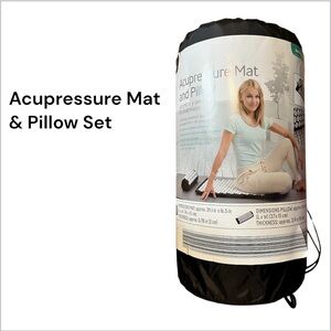 New Crane Black Acupressure Mat & Pillow Set – Massage, Relaxation, Pain Relief